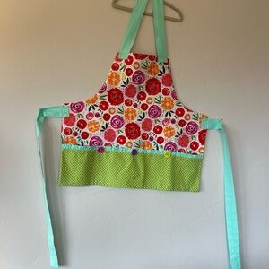 Floral Apron with Green and Blue Accents